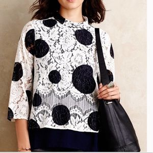 HD in Paris dotted lace top from anthropologie